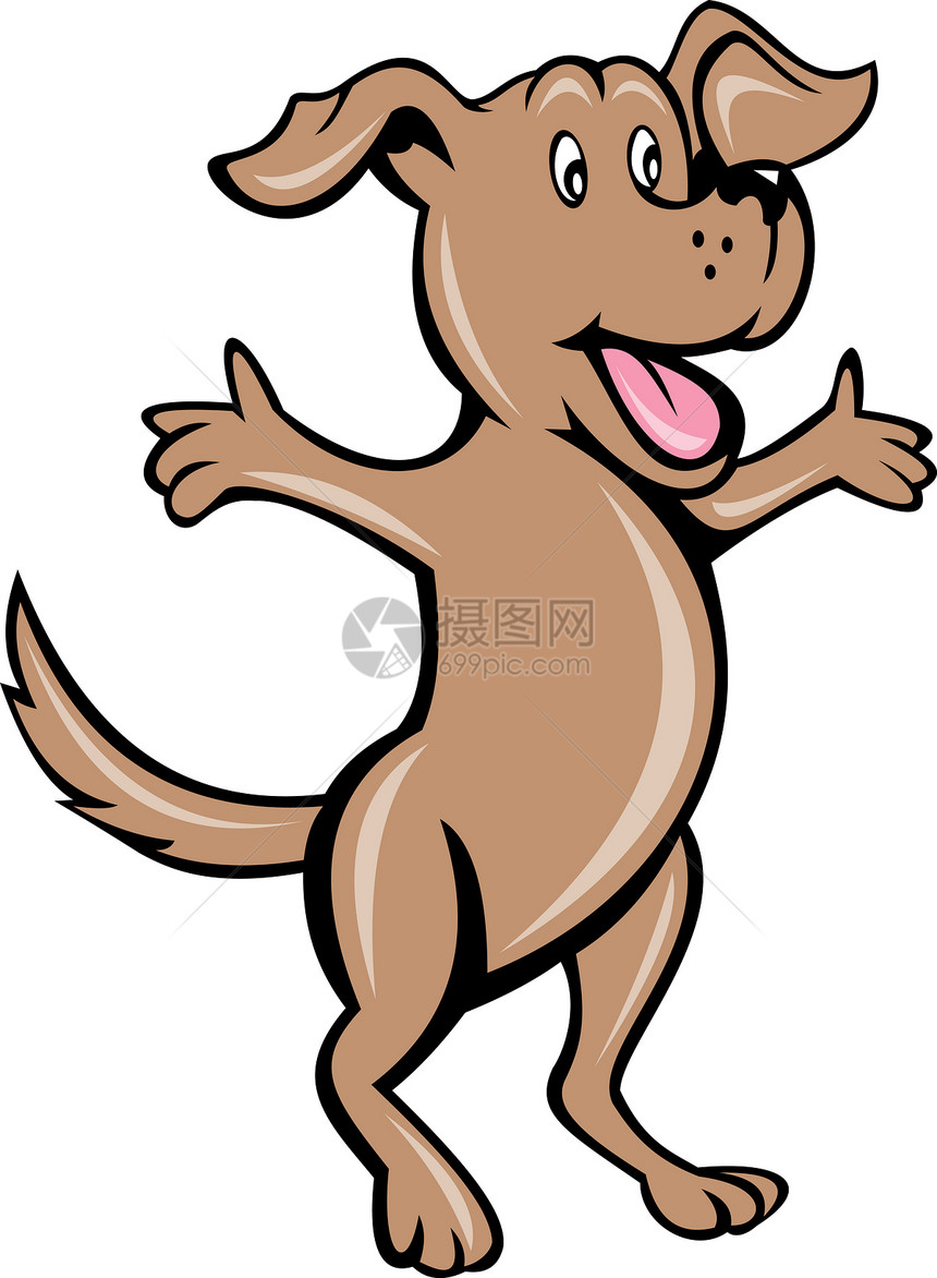 卡通宠物小狗狗 伸出双臂小狗动物犬类图片