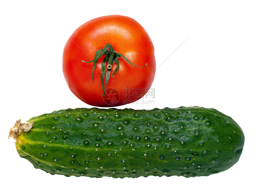 黄瓜和番茄橙子饮食蔬菜食物沙拉厨房花园美食叶子养分图片