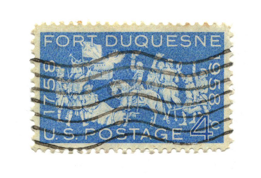 美国4%的旧邮邮票图片