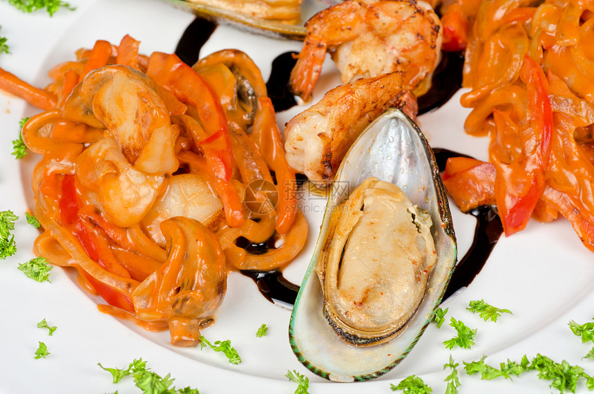 海产海鲜异国营养食谱餐厅草本植物小吃国王贝类情调食物图片