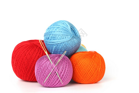 单球单线线衣服针织女孩针线活细绳棉布工艺缝纫宏观羊毛背景