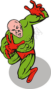 肌肉卡通卡通超级英雄跑拳击插图力量跑步男人英雄冲孔艺术品卡通片男性肌肉背景