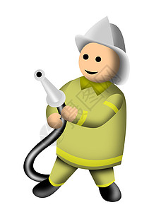 消防员消防员插图男人工人卡通片软管男性职业背景图片