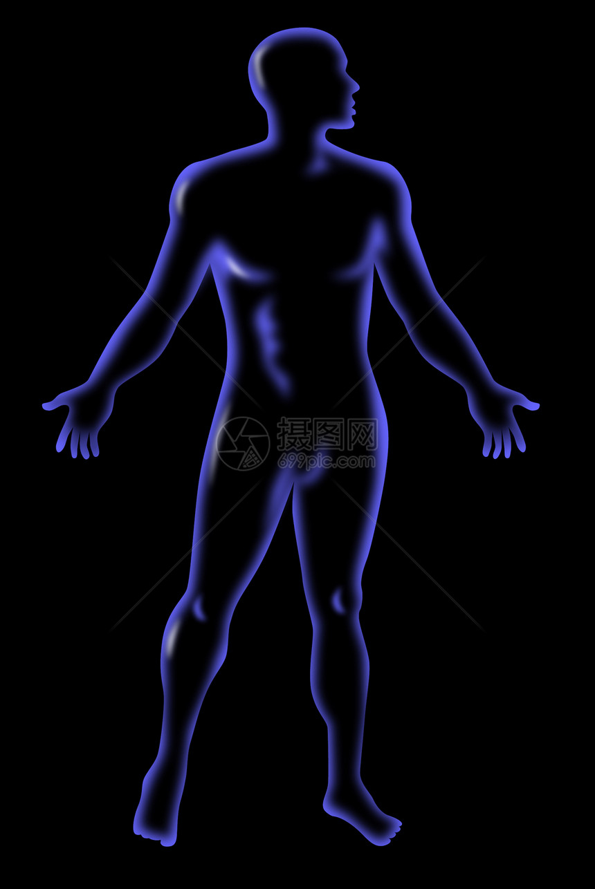 男性人体解剖立体插图背景男人黑色x光解剖学图片