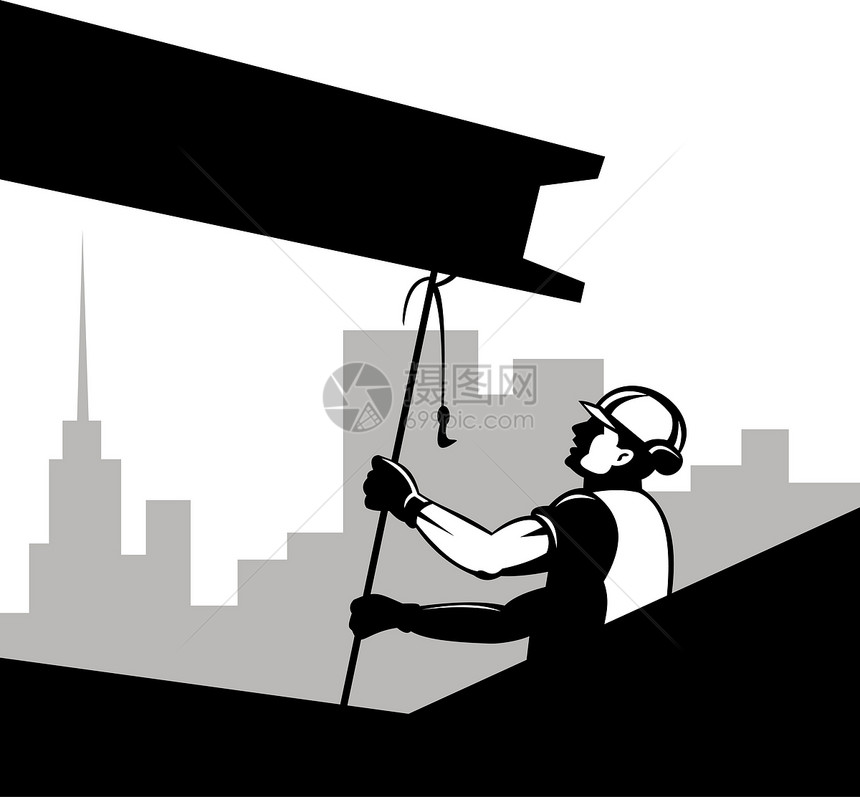 在职建筑工人人数零售商建筑工业安全帽摩天大楼男性男人插图工人工字图片