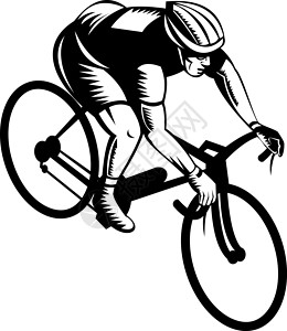 骑自行车的人骑自行车木刻运动赛车男人男性插图背景图片