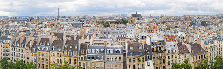 法国巴黎的全景 与埃菲尔塔蓝色旅游太阳天际建筑学阳光日落景观建筑地平线图片