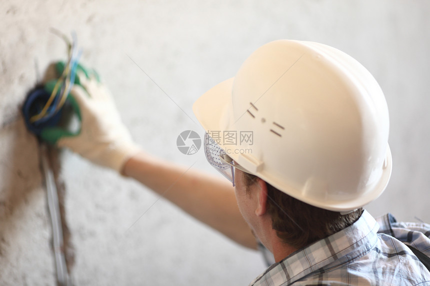 工人放电线修理工技术技术员接线男性电气电工喜悦服务金属图片