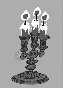 灰色背景蜡烛的矢量插图背景图片