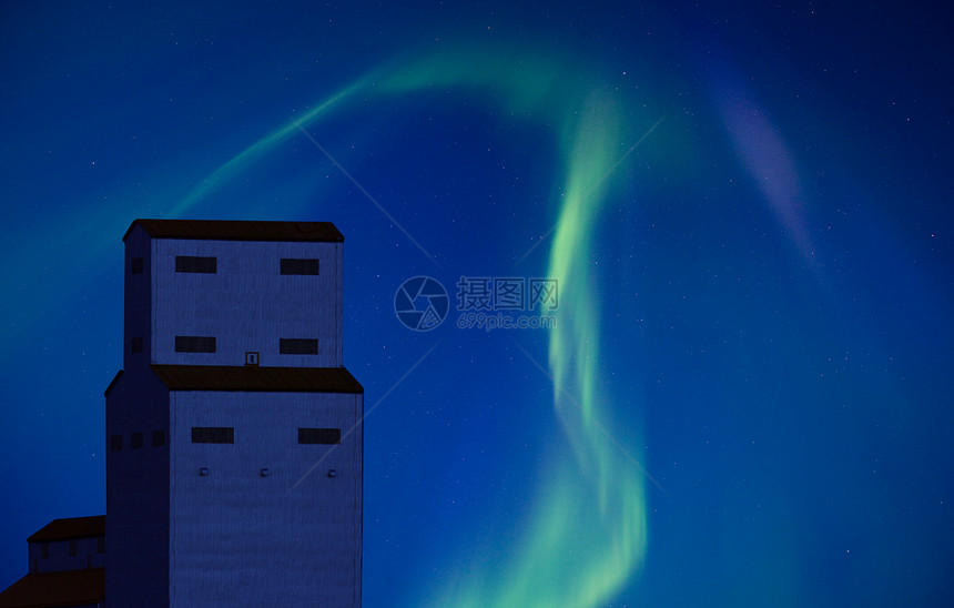 北部灯光和谷物电梯北极星电离蓝色风景极光天文学磁层绿色气氛场地图片