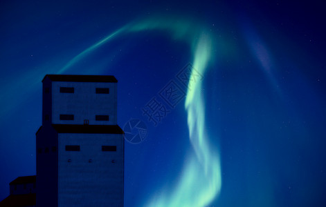 蓝色北极光绿色的电离层高清图片