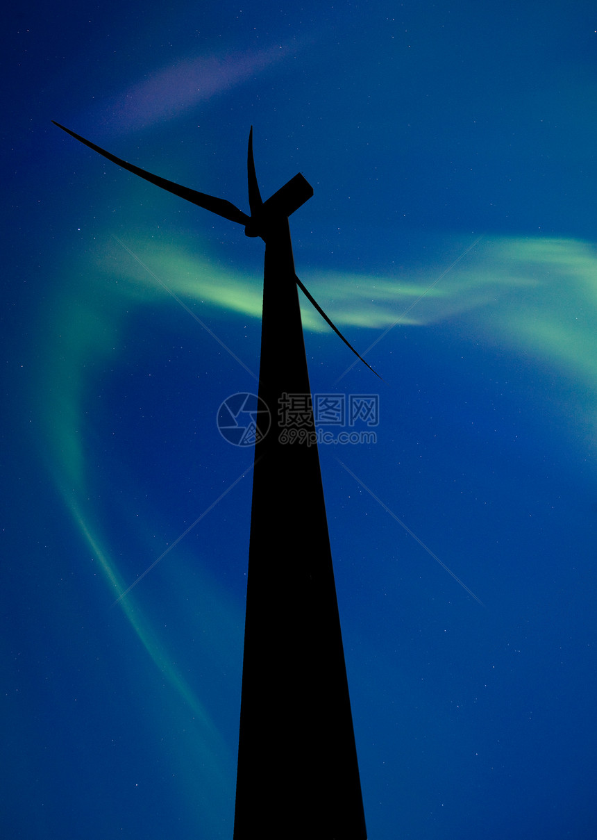 萨斯喀彻温古尔湖以南风力农场生产螺旋燃料植物能源蓝色绿色爬坡气候发电图片