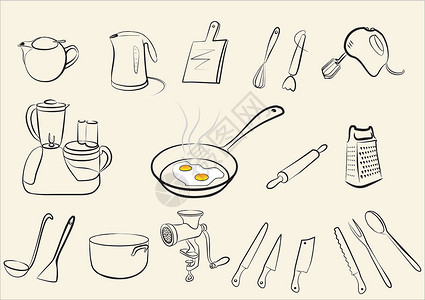 刨丝器厨房用设备和工具插画