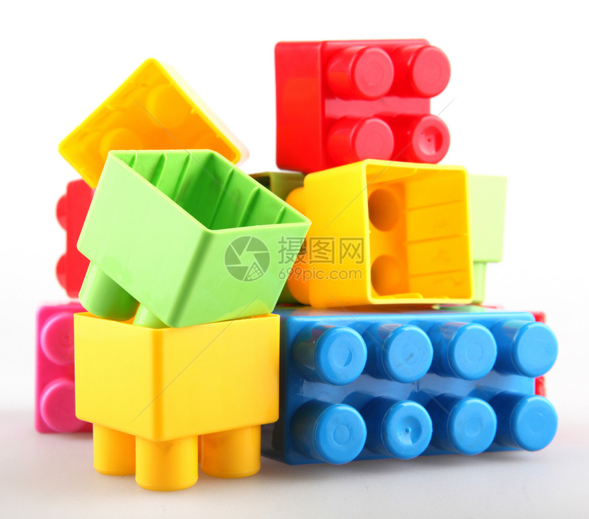 塑料构件团体孩子乐趣幼儿园黄色红色立方体工作室游戏绿色图片