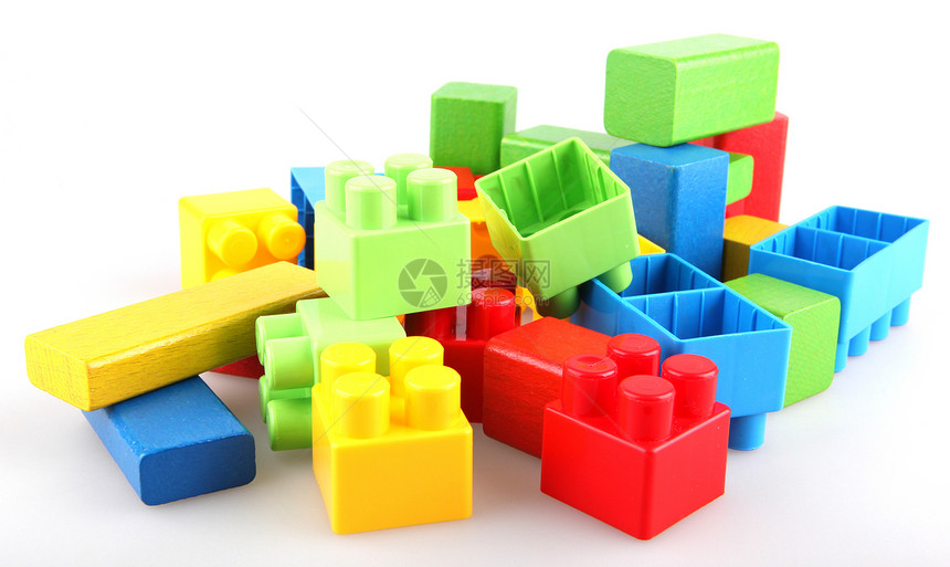 塑料构件教育乐趣学习立方体绿色玩具童年团体建造积木图片