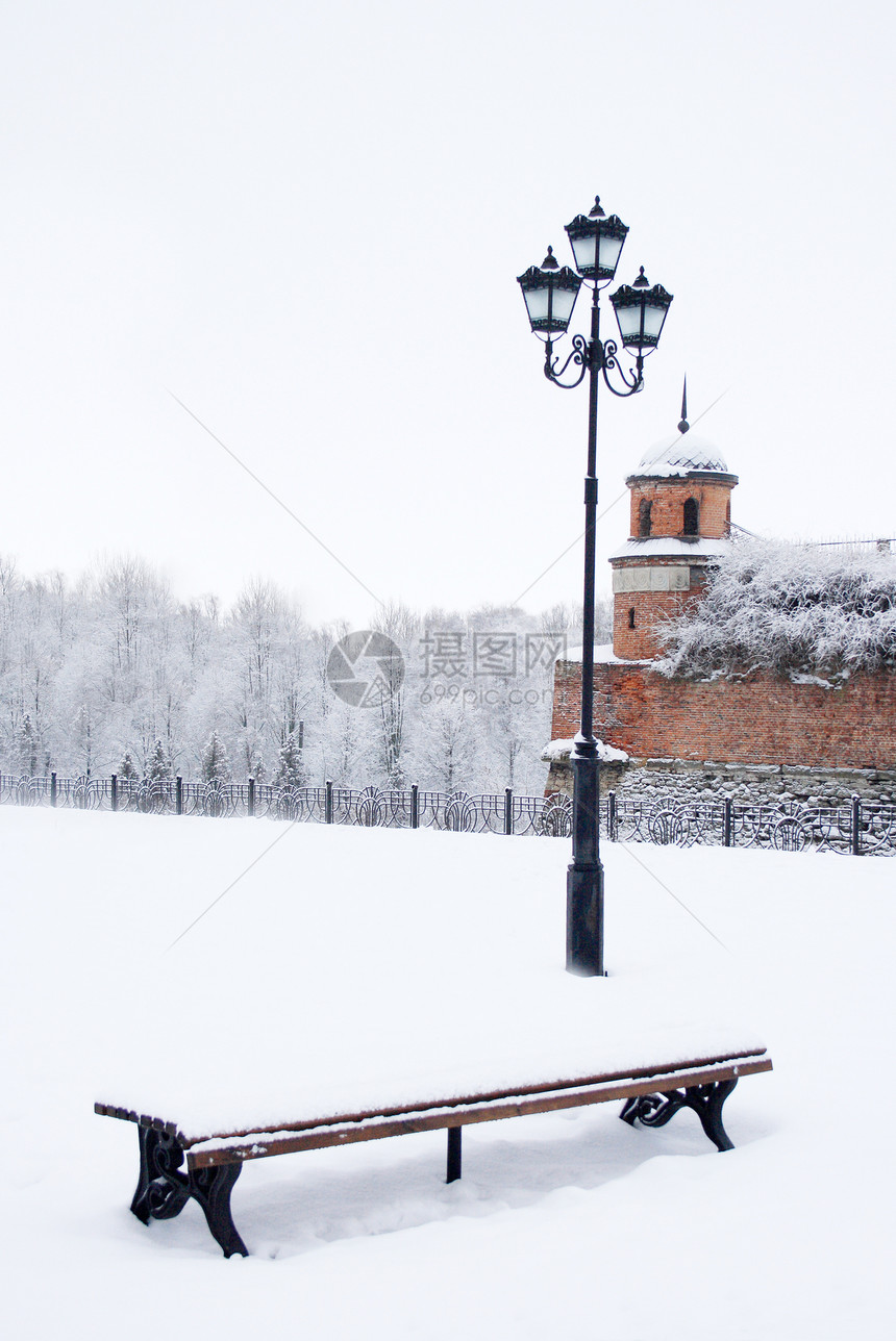 冬季风景长椅季节公园寒意街道图片