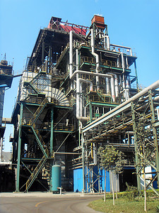 焦炭干灭火系统烟囱焦化煤化工工业重工业灰尘节能能量焦化厂减排背景图片