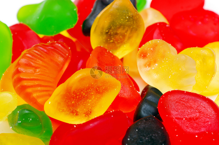 糖果杂色水果甜点食物框架明胶小吃乐趣红色味道图片