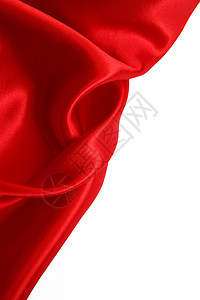 平滑的红丝绸热情窗帘柔软度纺织品红色曲线投标织物奢华布料背景图片