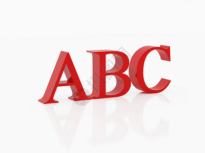 abc abc白色公司渲染红色插图横幅字母标识背景图片