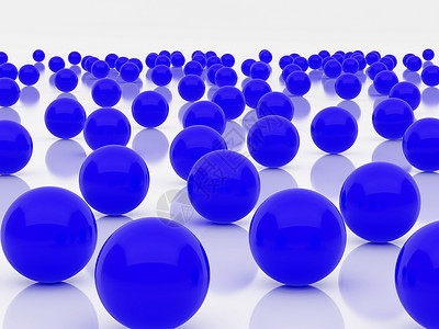 蓝色蓝球插图阴影白色反射背景图片