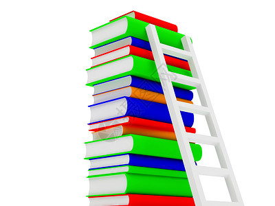 书本床单橙子蓝色绿色梯子故事智慧小说学习图书背景图片