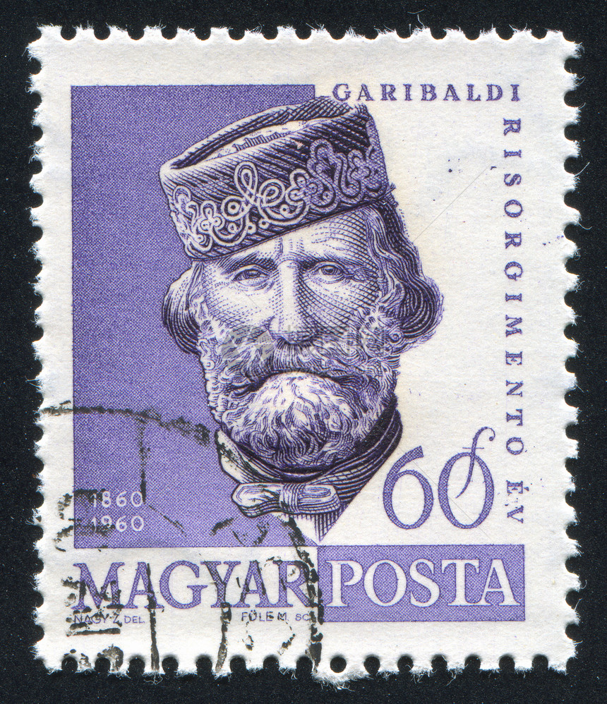 朱塞佩加里瓦尔迪男性男人海豹邮票邮戳成人邮件集邮历史性古董图片