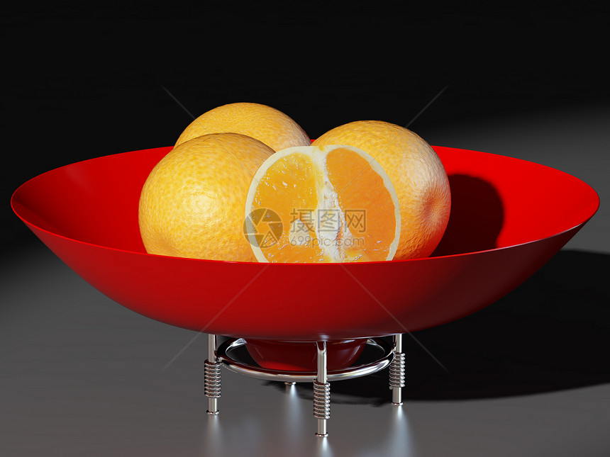盘子里的橙子产品渲染种子插图商品水果果汁红色图片