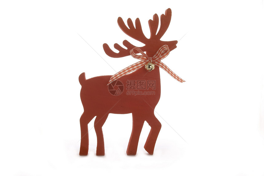 圣诞草鹿工作室红色隔离环形图片