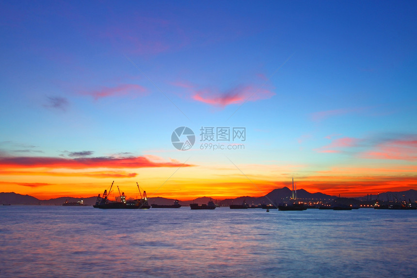 香港夏季黎明风景图片