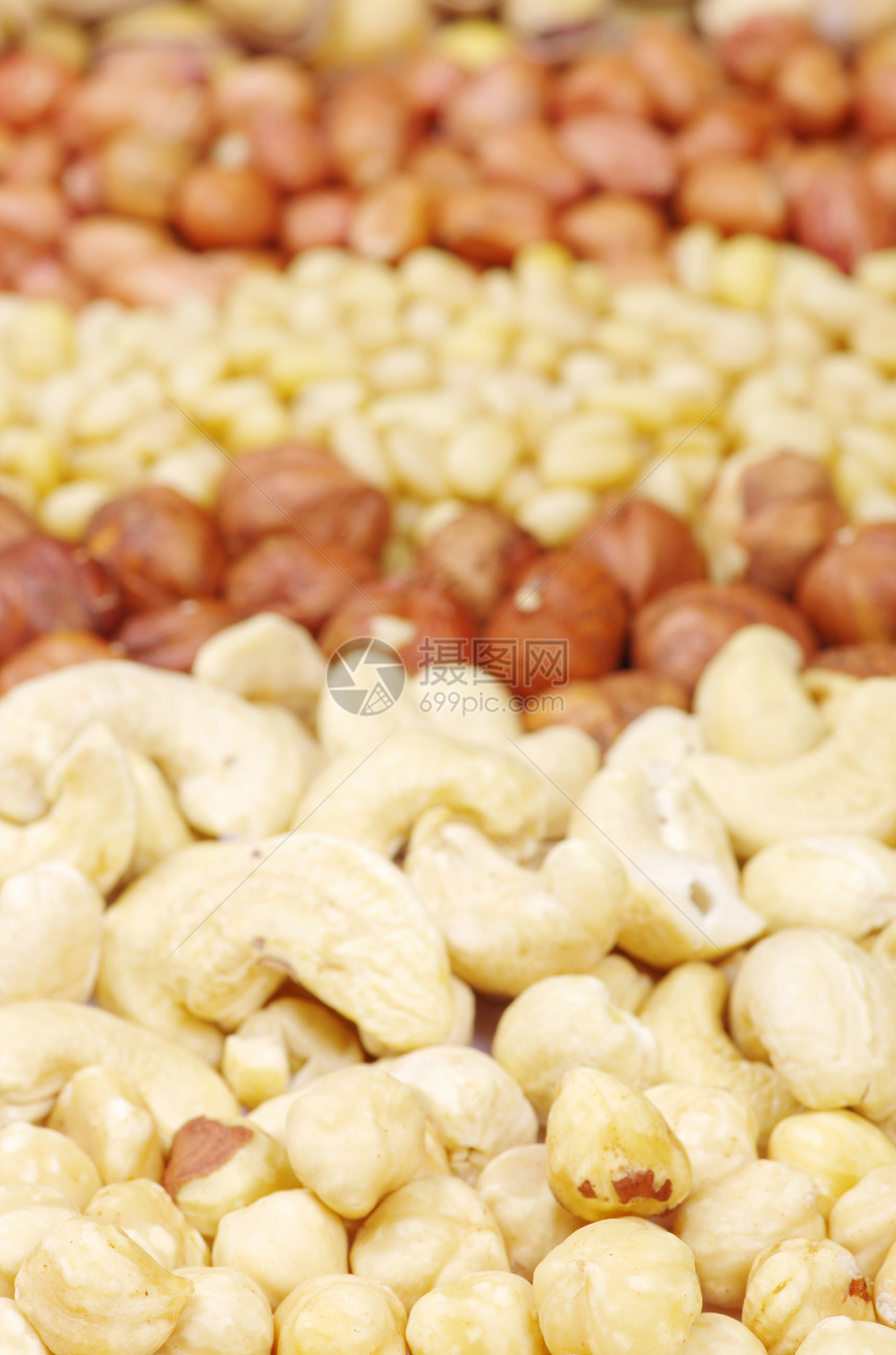 坚果松子小吃宏观棕色腰果食物营养榛子核心核桃图片