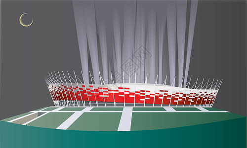 竞技场素材华沙国家体育场体育场竞技场插图足球绿色地标国家景观锦标赛城市插画