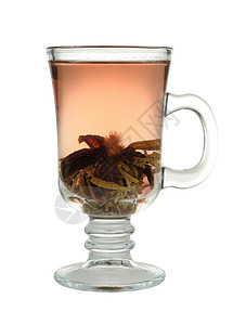 杯中的绿茶背景图片