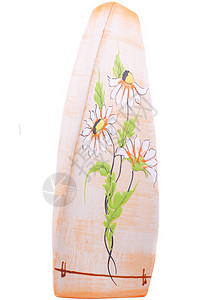 花瓶图片三角鲜花棺材雏菊白色褐色制品元素陶瓷背景图片