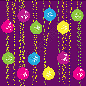 新年气球饰品装饰品雪花背景图片
