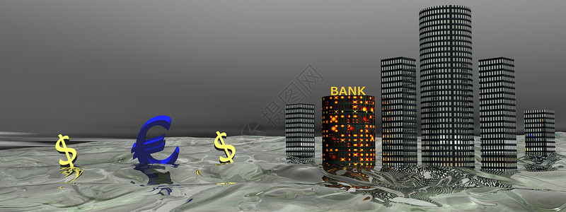 布兰特欧元和欧元大楼商业银行总部货币中心经济联盟蓝色地标天际背景