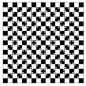 黑色方格黑白方和白方格中幻觉的体积插图流行音乐洞察力失真黑色操作绘画棋盘白色催眠插画