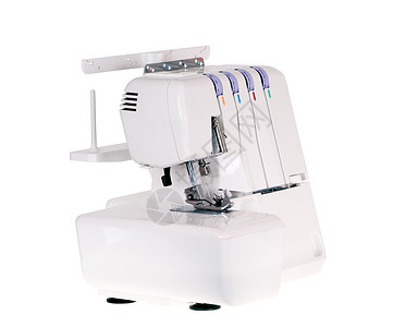超过工具缝纫机机械机器针线活白色包缝塑料裁缝机械的高清图片素材