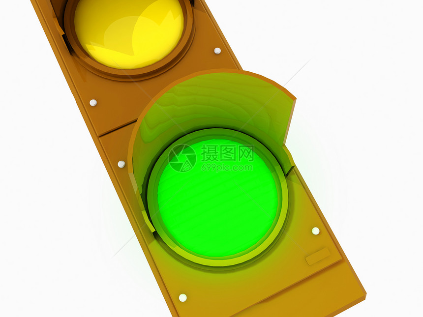 绿灯小时安全交通红绿灯卫生信号过境渲染街道绿色图片