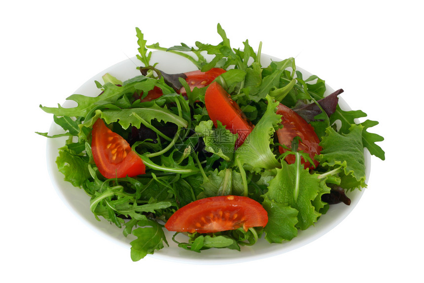 沙拉食物午餐盘子白色蔬菜红色图片