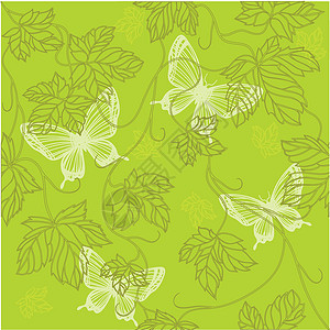 EPS 10 无缝壁纸 带有有叶叶和布的花纹装饰品背景图片