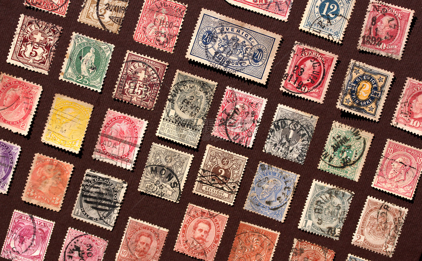 旧邮票历史性变色异国邮政收藏文档邮资国际办公室邮件图片