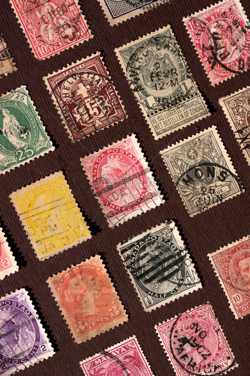 旧邮票收藏品异国国际情调文档办公室古董收藏历史性邮件图片