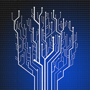 电路树电路板 技术背景蓝色木板母板高科技电脑工程活力芯片插图打印背景