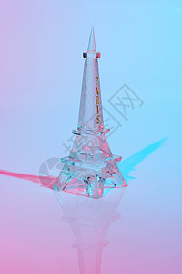红色埃菲尔铁塔玻璃图旅行纪念碑旅游塑像历史游客建筑白色文化宏观背景图片