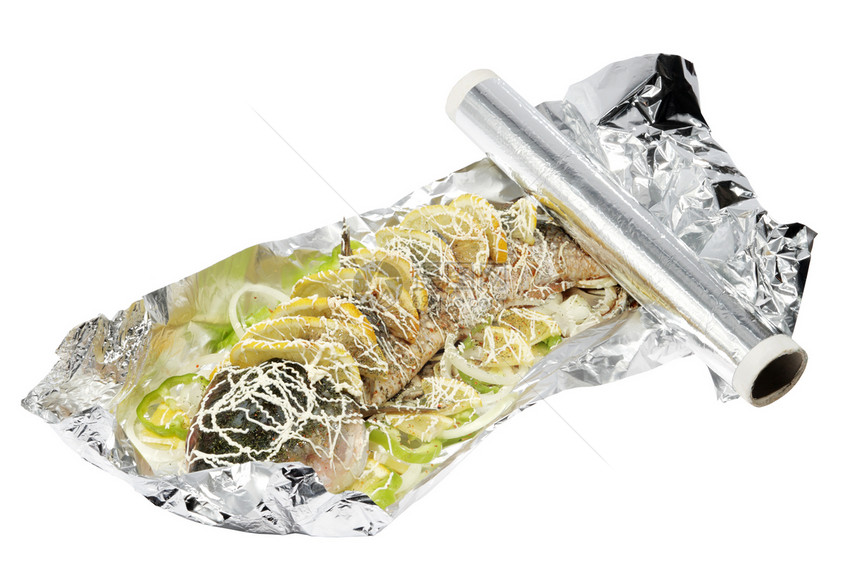 烤鱼的准备沙拉食谱用餐饮食鱼片食物海鲜炙烤餐厅油炸图片