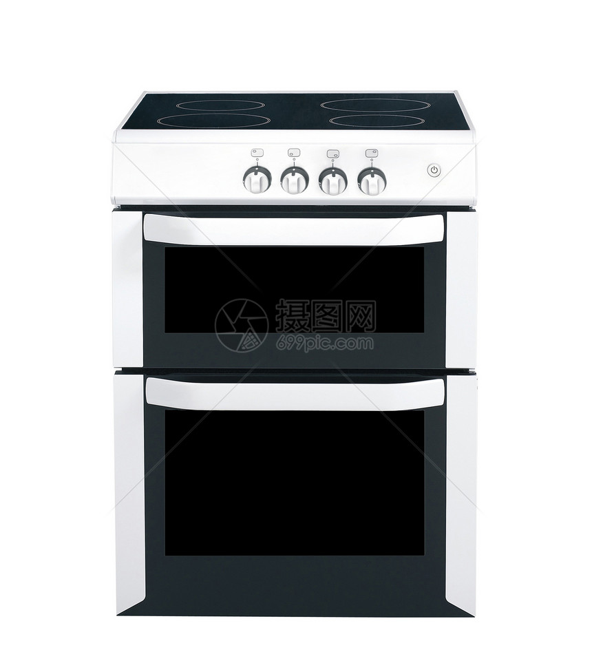 白色背景上的锅炉厨房炊具戒指美食烤箱火炉用具煤气灶餐饮金属图片