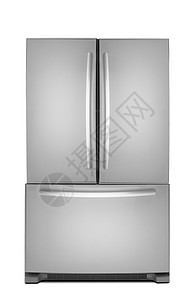 双门冰箱双门冷冻柜的剪切路径厨房白色冰箱剪裁小路背景