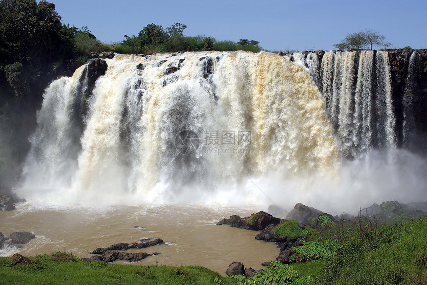 埃塞俄比亚的瀑布蓝色激流风景荒野图片
