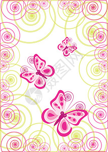 蝴蝶粉色绿色翅膀背景图片